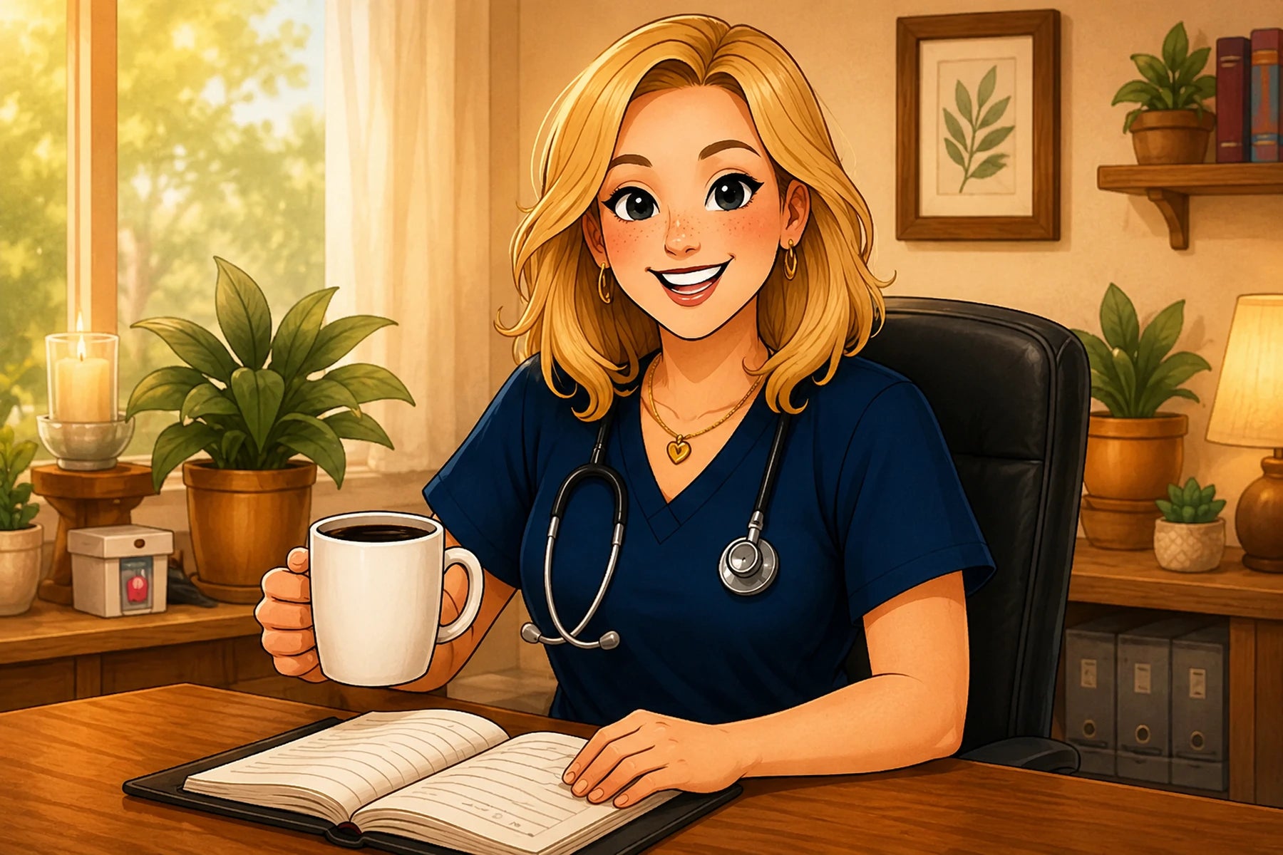 Rhonda introduces herself as a wife, mom, and nurse.